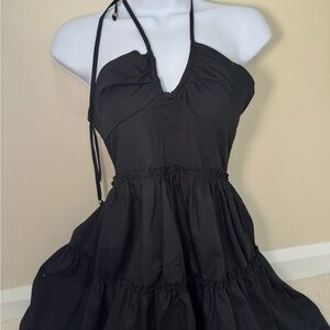 Elegant Black Halter Dress